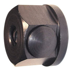 Morton Machine Works - 1/4-20, 1" Flange Diam, 5/8" High, 1" Across Flats, Button Thread Collar Nut - Grade Carbon Steel Steel, Black Oxide Finish, 1/8" Flange Height, TCMAI - Top Tool & Supply