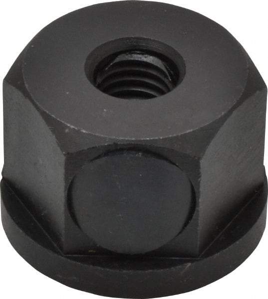 Morton Machine Works - 1/2-13, 1-5/8" Flange Diam, 1-1/8" High, 1-5/8" Across Flats, Button Thread Collar Nut - Grade Carbon Steel Steel, Black Oxide Finish, 1/4" Flange Height, TCMAI - Top Tool & Supply