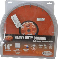 Core Cut - 14" Diam, 20mm Arbor Hole Diam, Wet & Dry Cut Saw Blade - Diamond-Tipped, Standard Round Arbor - Top Tool & Supply