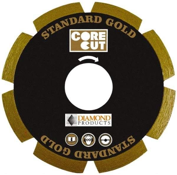 Core Cut - 4-1/2" Diam, 20mm Arbor Hole Diam, Wet & Dry Cut Saw Blade - Diamond-Tipped, Standard Round Arbor - Top Tool & Supply