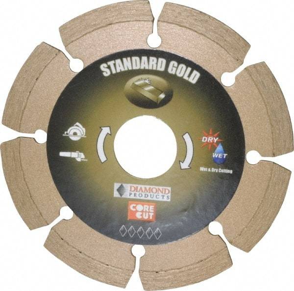 Core Cut - 4" Diam, 20mm Arbor Hole Diam, Wet & Dry Cut Saw Blade - Diamond-Tipped, Standard Round Arbor - Top Tool & Supply