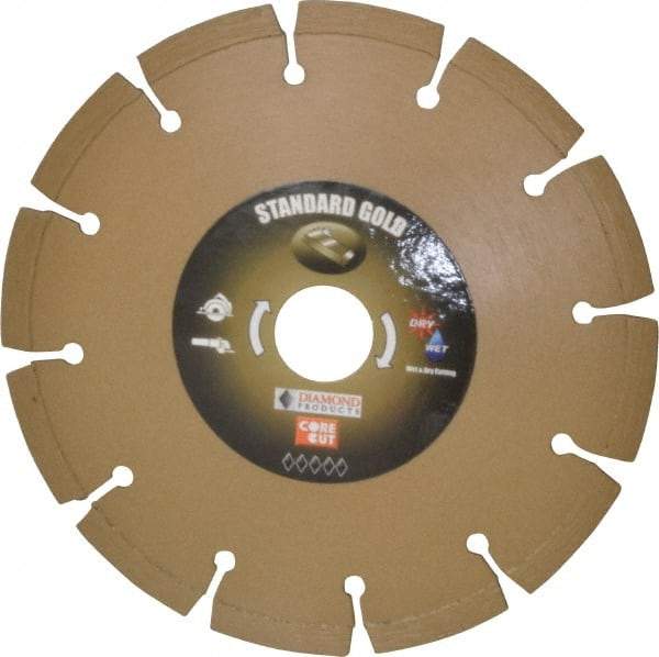 Core Cut - 6" Diam, 20mm Arbor Hole Diam, Wet & Dry Cut Saw Blade - Diamond-Tipped, Standard Round Arbor - Top Tool & Supply