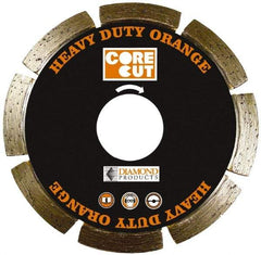 Core Cut - 4-1/2" Diam, 20mm Arbor Hole Diam, Wet & Dry Cut Saw Blade - Diamond-Tipped, Standard Round Arbor - Top Tool & Supply