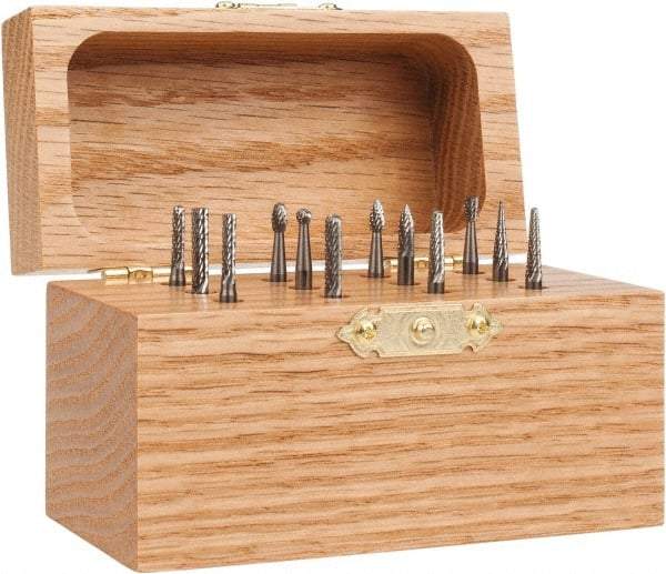 SGS Pro - 12 Piece, 1/8" Shank Burr Set - Tungsten Carbide - Top Tool & Supply