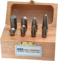 SGS Pro - 8 Piece, 1/4" Shank Burr Set - Tungsten Carbide - Top Tool & Supply