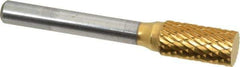 SGS Pro - 3/8" Cut Diam, 1/4" Shank Diam, Cylinder Head Double Cut Burr - Carbide, Flat End, 3/4" LOC, 2-1/2" OAL - Top Tool & Supply