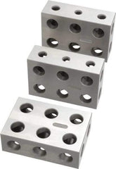 SPI - 0.0001 Squareness Per Inch, Hardened Steel, 1-2-3 Block Setup Block - 0.0002 Inch Overall Tolerance, 5/16 - 18 Inch Tapped Hole Size, 55-60 Rc Hardness, Sold As Matched Set of 3 - Top Tool & Supply