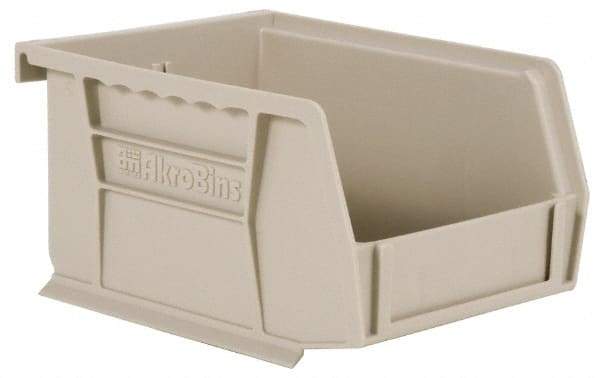 Akro-Mils - 10 Lb. Load Capacity, 7-3/8" Deep, Gray Polymer Hopper Stacking Bin - 3" High x 4-1/8" Wide x 7-3/8" Long - Top Tool & Supply