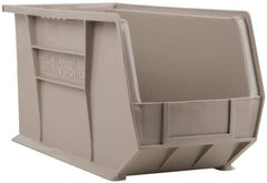 Akro-Mils - 60 Lb. Load Capacity, 18" Deep, Gray Polymer Hopper Stacking Bin - 9" High x 8-1/4" Wide x 18" Long - Top Tool & Supply