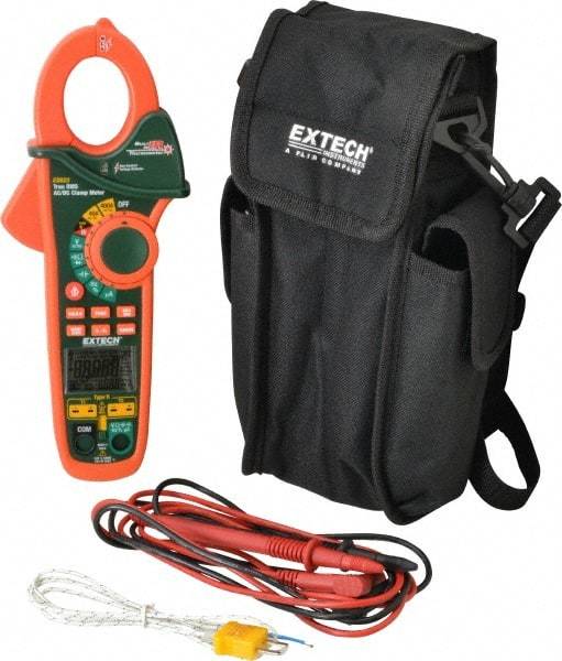 Extech - EX623, CAT III, Digital True RMS Auto Ranging Clamp Meter with 1-1/4" Clamp On Jaws - 600 VAC/VDC, 400 AC/DC Amps, Measures Voltage, Capacitance, Current, Frequency, Resistance, Temperature - Top Tool & Supply