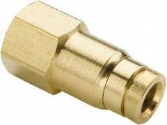 Parker - 5/32" Outside Diam, 1/8 NPT, Brass Push-to-Connect Tube Female Connector - 250 Max psi, Tube to Female NPT Connection, Buna-N O-Ring - Top Tool & Supply