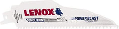 Lenox - 6" Long x 7/8" Thick, Bi-Metal Reciprocating Saw Blade - Straight Profile, 6 TPI, Toothed Edge, Universal Shank - Top Tool & Supply