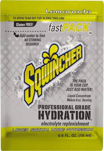 Sqwincher - 0.6 oz Pack Lemonade Activity Drink - Liquid Concentrate, Yields 6 oz - Top Tool & Supply