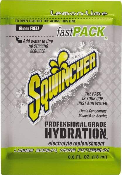 Sqwincher - 0.6 oz Pack Lemon-Lime Activity Drink - Liquid Concentrate, Yields 6 oz - Top Tool & Supply