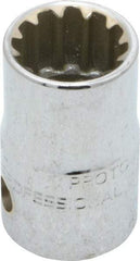 Proto - 3/8" Drive, 9/16" Socket, Spline Socket - 12 Points, 1-1/16" OAL - Top Tool & Supply