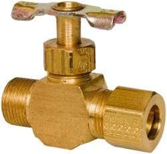 Eaton - 150 Max psi, 3/8" Pipe, Brass, Inline Instrumentation Needle Valve - Compression x Compression End Connections - Top Tool & Supply