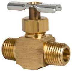 Eaton - 150 Max psi, 1/4" Pipe, Brass, Inline Instrumentation Needle Valve - MNPT x MNPT End Connections - Top Tool & Supply