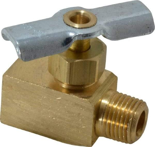 Eaton - 150 Max psi, 1/8" Pipe, Brass, Inline Instrumentation Needle Valve - FNPT x MNPT End Connections - Top Tool & Supply