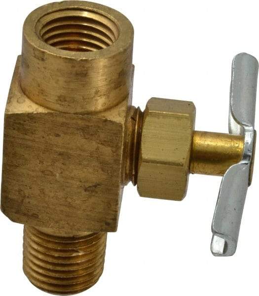 Eaton - 150 Max psi, 1/4" Pipe, Brass, Inline Instrumentation Needle Valve - FNPT x MNPT End Connections - Top Tool & Supply