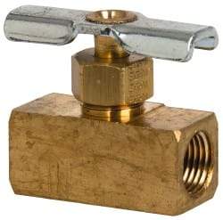 Eaton - 150 Max psi, 1/8" Pipe, Brass, Inline Instrumentation Needle Valve - FNPT x FNPT End Connections - Top Tool & Supply