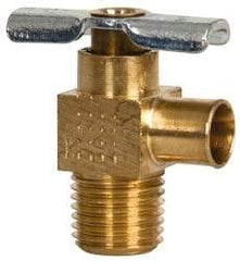 Eaton - 3/8" Pipe, Steel Hose to Pipe Drain Cock & Shutoff Valve - 1/4 Thread, 150 Max psi - Top Tool & Supply