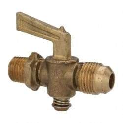 Eaton - 3/8" Tube, Steel Straightway Drain Cock & Shutoff Valve - 1/4 Thread, 30 Max psi - Top Tool & Supply