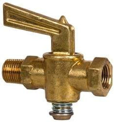 Eaton - Steel Pipe Fitting Drain Cock & Shutoff Valve - 1/8 Thread, 30 Max psi - Top Tool & Supply