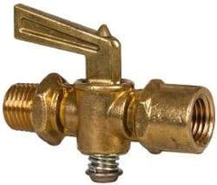 Eaton - Steel Pipe Fitting Drain Cock & Shutoff Valve - 1/4 Thread, 30 Max psi - Top Tool & Supply