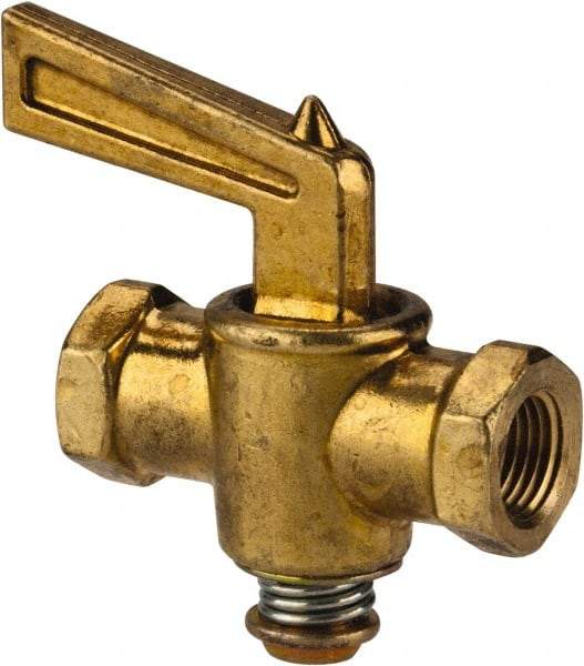 Eaton - Steel Female Pipe Drain Cock & Shutoff Valve - 1/8 Thread, 30 Max psi - Top Tool & Supply