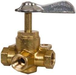 Eaton - Steel 3 Way Shutoff Drain Cock & Shutoff Valve - 1/4 Thread, 30 Max psi - Top Tool & Supply