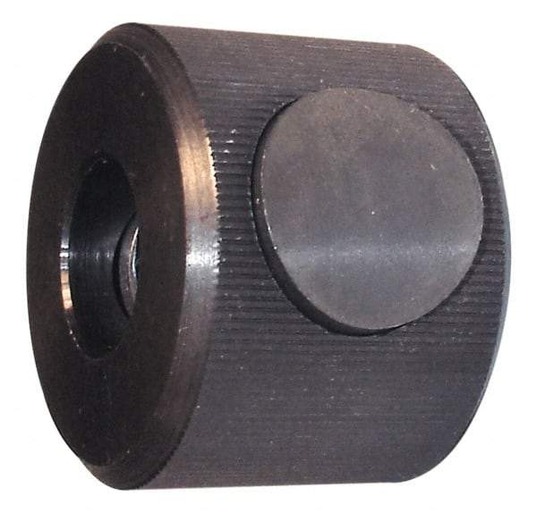 Morton Machine Works - M6x1.00 Metric Coarse Thread, Black Oxide Finish, Steel Round Knurled Push Button Thumb Nut - 14.5mm Overall Height, 26mm Head Diam - Top Tool & Supply