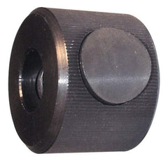 Morton Machine Works - M12x1.75 Metric Coarse Thread, Black Oxide Finish, Steel Round Knurled Push Button Thumb Nut - 28.5mm Overall Height, 38mm Head Diam - Top Tool & Supply