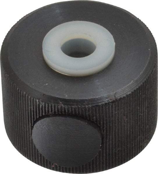 Morton Machine Works - 3/8-16" UNC Thread, Black Oxide Finish, Steel Round Knurled Push Button Thumb Nut - 3/4" Overall Height, 1-1/8" Head Diam - Top Tool & Supply