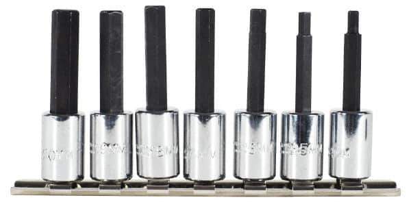 Proto - 7 Piece 3/8" Drive Metric Hex Bit Socket Set - 4 to 10mm Hex - Top Tool & Supply