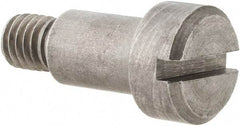 Made in USA - 1/4" Shoulder Diam x 3/8" Shoulder Length, #10-32 UNF, Slotted Precision Shoulder Screw - 416 Stainless Steel, Uncoated, 3/16" Head Height x 3/8" Head Diam - Top Tool & Supply