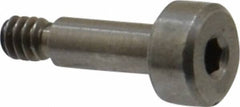 Made in USA - 1/8" Shoulder Diam x 5/16" Shoulder Length, #4-40 UNC, Hex Socket Precision Shoulder Screw - 416 Stainless Steel, Uncoated, 1/8" Head Height x 1/4" Head Diam - Top Tool & Supply