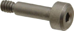 Made in USA - 1/8" Shoulder Diam x 3/8" Shoulder Length, #4-40 UNC, Hex Socket Precision Shoulder Screw - 416 Stainless Steel, Uncoated, 1/8" Head Height x 1/4" Head Diam - Top Tool & Supply