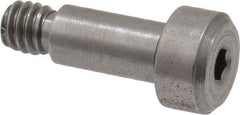 Made in USA - 3/16" Shoulder Diam x 3/8" Shoulder Length, #8-32 UNC, Hex Socket Precision Shoulder Screw - 416 Stainless Steel, Uncoated, 5/32" Head Height x 5/16" Head Diam - Top Tool & Supply