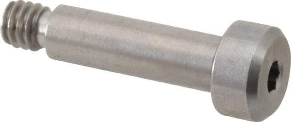 Made in USA - 3/16" Shoulder Diam x 5/8" Shoulder Length, #8-32 UNC, Hex Socket Precision Shoulder Screw - 416 Stainless Steel, Uncoated, 5/32" Head Height x 5/16" Head Diam - Top Tool & Supply