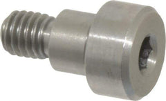 Made in USA - 1/4" Shoulder Diam x 3/16" Shoulder Length, #10-32 UNF, Hex Socket Precision Shoulder Screw - 416 Stainless Steel, Uncoated, 3/16" Head Height x 3/8" Head Diam - Top Tool & Supply