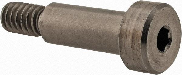 Made in USA - 5/16" Shoulder Diam x 3/4" Shoulder Length, 1/4-20 UNC, Hex Socket Precision Shoulder Screw - 416 Stainless Steel, Uncoated, 7/32" Head Height x 1/2" Head Diam - Top Tool & Supply