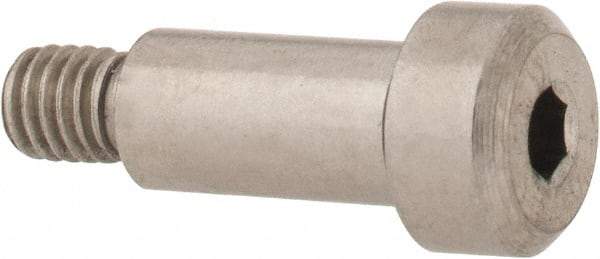 Made in USA - 4mm Shoulder Diam x 8mm Shoulder Length, M3x0.5 Metric Coarse, Hex Socket Shoulder Screw - 303, 18-8 Stainless Steel, Uncoated, 3mm Head Height x 6mm Head Diam - Top Tool & Supply