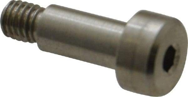 Made in USA - 6mm Shoulder Diam x 12mm Shoulder Length, M5x0.8 Metric Coarse, Hex Socket Shoulder Screw - 303, 18-8 Stainless Steel, Uncoated, 5mm Head Height x 10mm Head Diam - Top Tool & Supply