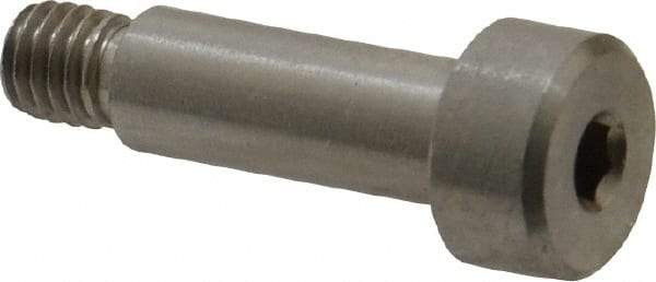 Made in USA - 6mm Shoulder Diam x 16mm Shoulder Length, M5x0.8 Metric Coarse, Hex Socket Shoulder Screw - 303, 18-8 Stainless Steel, Uncoated, 5mm Head Height x 10mm Head Diam - Top Tool & Supply