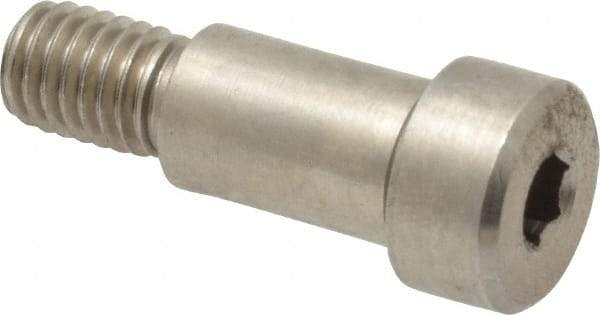 Made in USA - 10mm Shoulder Diam x 16mm Shoulder Length, M8x1.25 Metric Coarse, Hex Socket Shoulder Screw - 303, 18-8 Stainless Steel, Uncoated, 7mm Head Height x 14mm Head Diam - Top Tool & Supply