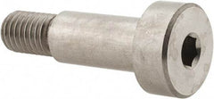 Made in USA - 12mm Shoulder Diam x 25mm Shoulder Length, M10x1.5 Metric Coarse, Hex Socket Shoulder Screw - 303, 18-8 Stainless Steel, Uncoated, 8mm Head Height x 20mm Head Diam - Top Tool & Supply