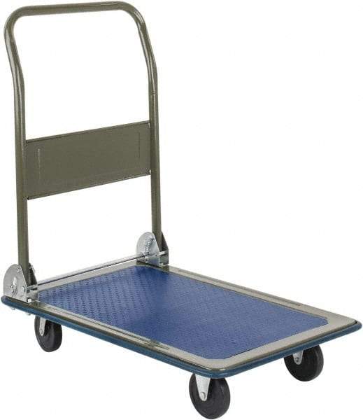 Value Collection - 300 Lb Capacity Steel Platform Truck - Steel Deck, 19" OAW, Rubber Casters - Top Tool & Supply