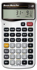 Calculated Industries - 11-Digit (7 normal, 4 Fractions) with Full Annunciators 30 Function Handheld Calculator - 5/8" x 2-1/2" (15.88mm x 63.5mm) Display Size, Silver, LR-44/A76 Powered, 7" Long x 5" Wide x 1" High - Top Tool & Supply