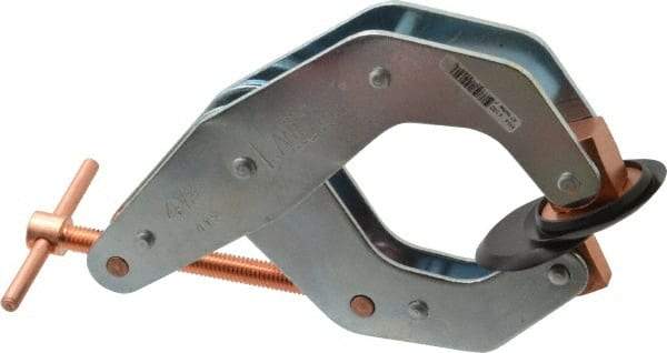 Kant Twist - 1,700 Lb, 4-1/4" Max Opening, 2-1/4" Open Throat Depth, 2-1/2" Closed Throat Depth, Cantilever Clamp - High Tensile Steel Jaw, T-Handle, 7" OAL, 6-3/4" Max Width - Top Tool & Supply