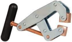 Made in USA - 1,500 Lb, 3" Max Opening, 1-1/4" Open Throat Depth, Cantilever Clamp - High Tensile Steel Jaw, T-Handle - Top Tool & Supply